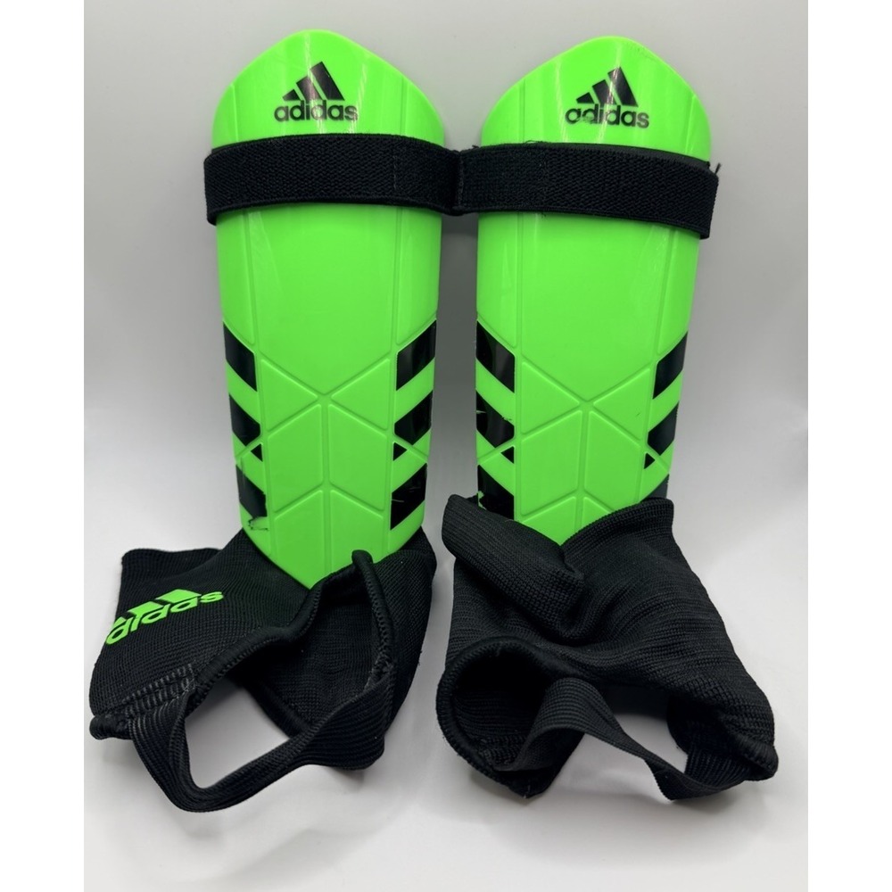 Adidas Youth Shin Guards with Ankle Protection Lime Green Black